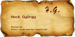 Hock György névjegykártya
